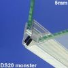 Exa-Lent Universal monsterstukje doucherubber type DS20 - 2cm lengte en geschikt voor glasdikte 5mm - magneet 45 graden