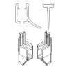 HSK Exklusiv E85058-1-01 horizontaal afdichtingsprofiel (120cm) met inschuifrubber (200cm, hoogte 14,5mm) en eindkapjes alu mat zilver