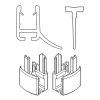 HSK Exklusiv E85059-5-01 2x horizontaal afdichtingsprofiel gehoekt met inschuifrubber (200cm, hoogte 14,5mm) en eindkapjes alu mat zilver