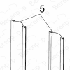 HSK Favorit / Prima E60077 vertikale dichting (per stuk) tbv 2-delig of 3-delige badklapwand, grijs