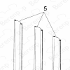 HSK Favorit / Prima E60077 vertikale dichting (per stuk) tbv 2-delig of 3-delige badklapwand, wit