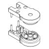 HSK E100082-1-01 hinge parts for shower door, top/bottom, alu matt silver