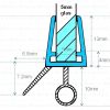 Exa-Lent Universal Probenstück Duschgummi Typ DS13 - 2cm lang und geeignet für Glasstärke 5mm - 1 Klappe 1 rund