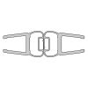 HSK E100056-8 magneetstrip recht, set van 2 stuks, 200cm, 8mm, transparant
