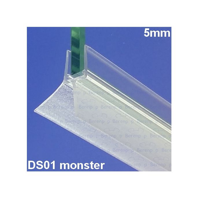 Exa-Lent Universal monsterstukje doucherubber type DS01 - 2cm lengte en geschikt voor glasdikte 5mm - 2 flapjes