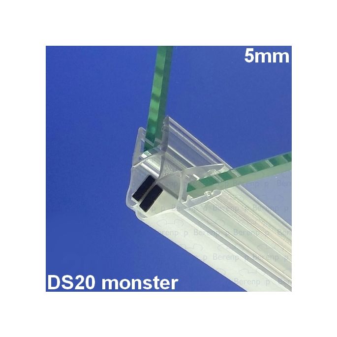 Exa-Lent Universal Probestück Duschgummi Typ DS20 - 2cm lang und geeignet für Glasstärke 5mm - Magnet 45 Grad
