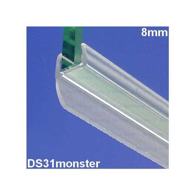 Exa-Lent Universal monsterstukje doucherubber type DS31 - 2cm lengte en geschikt voor glasdikte 8mm - 1 flap (van 11mm)