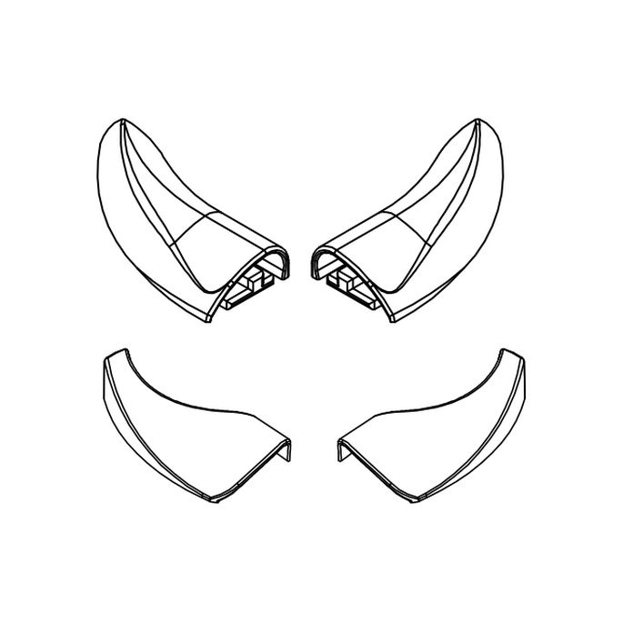 HSK E100211-21-41 afdekkapjes voor waterdorpel, chroom