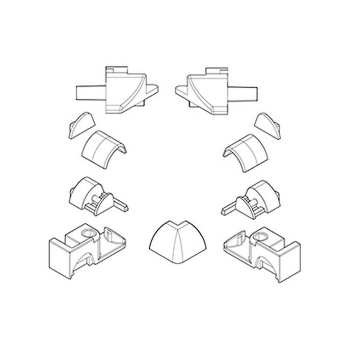 Novellini R01PKUA01-K set afdekkapjes chroom