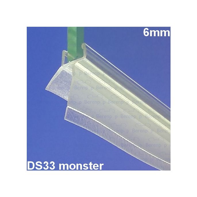 San4U ProfileDay monsterstukje doucherubber type DS33 - 2cm lengte en geschikt voor glasdikte 6mm - 2 flapjes