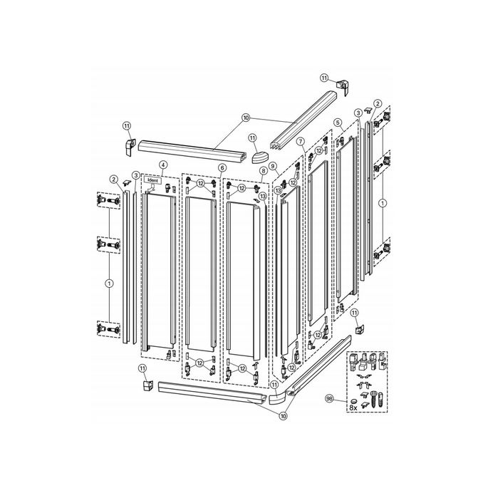 Huppe 1002, 054530 verticale afdeklijst