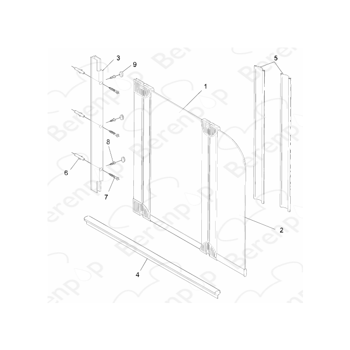 HSK Favorit / Prima E60077 vertical seal (per piece) for 2-part or 3-part bath wall, white