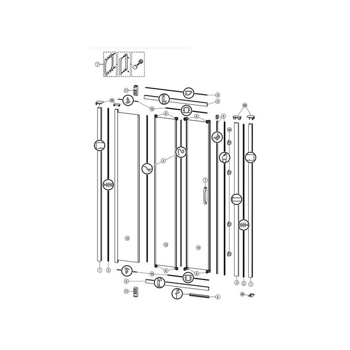 Huppe X1 - X1 Flex - Alpha 2 - Classics 2, 061280 afdichtingsprofiel