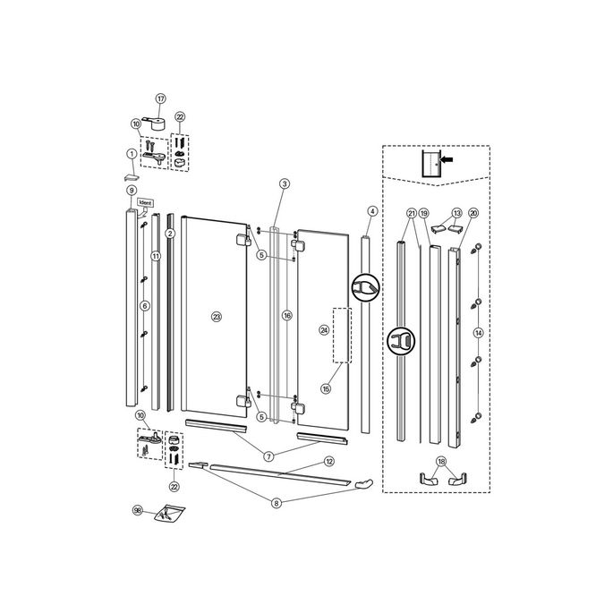 Huppe 501 Design pure, 059628 magneetstrip