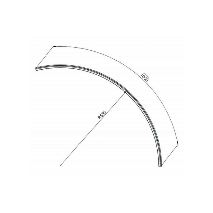 Exa-Lent Universal DS411003 quarter-round clear shower profile 2 flaps 100cm - 3mm