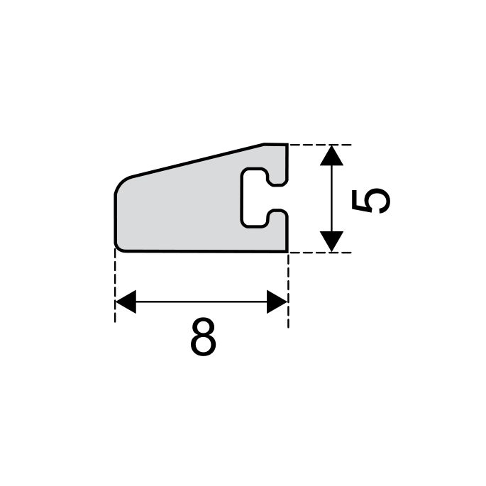 Duka Q042 E sealing profile 100cm transparent - for corner entry left side