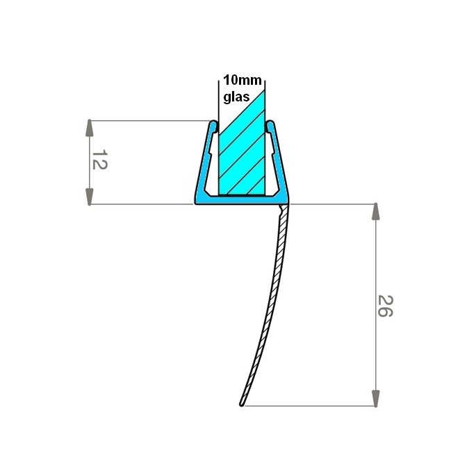 Exa-Lent Universal Probestück Duschgummi Typ DS28 - 2cm lang und passend für Glasstärke 10mm - 1 Klappe