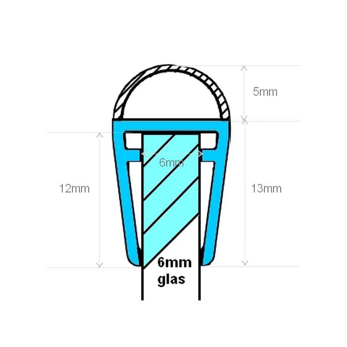 Exa-Lent Universal DS061006 - G06057005100 helder doucheprofiel 1 balgje van 5mm (bolletje) 100cm - 6mm