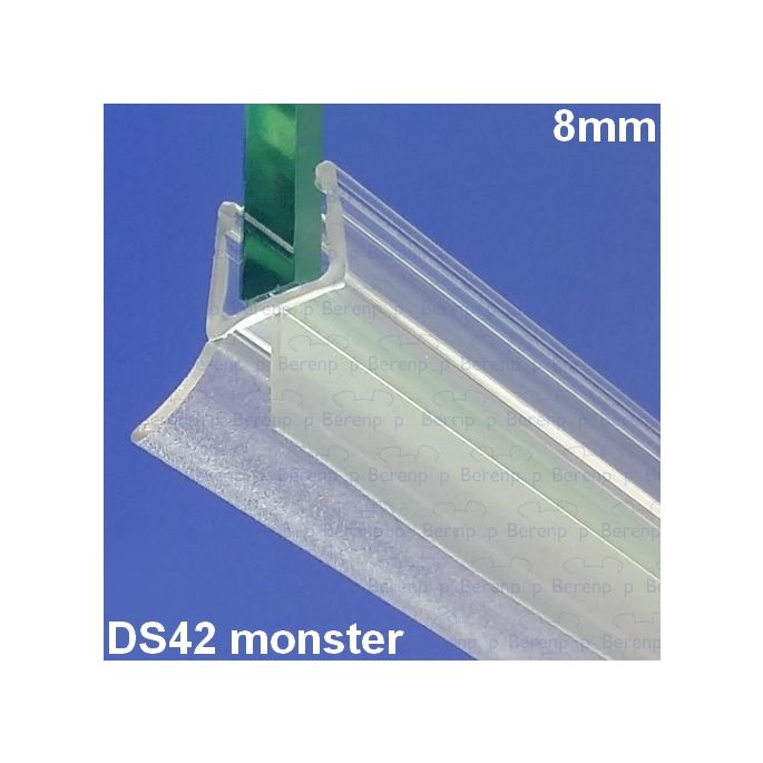 Exa-Lent Universal monsterstukje doucherubber type DS42 - 2cm lengte en geschikt voor glasdikte 8mm - 2 flapjes