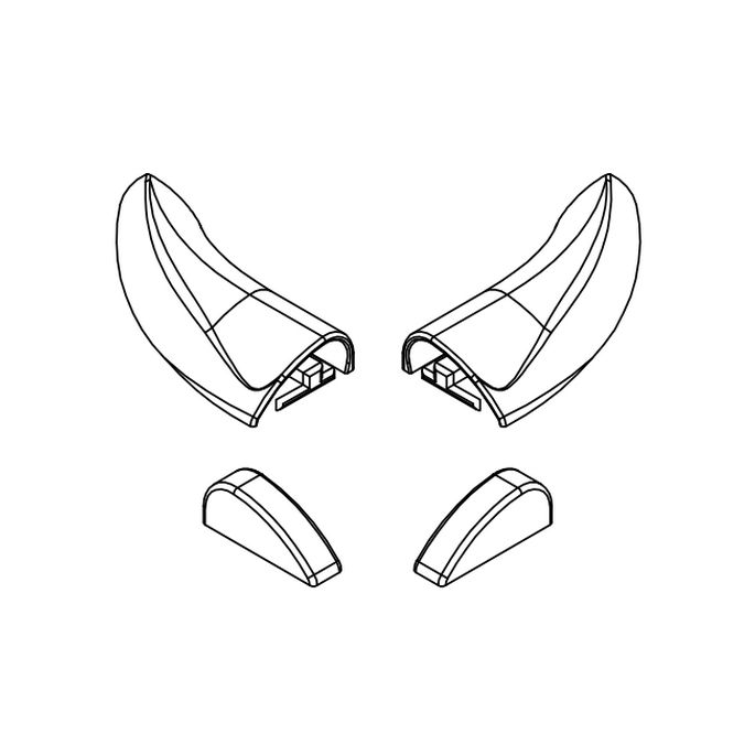 HSK E100211-8-04 afdekkapjes voor waterdorpel, wit