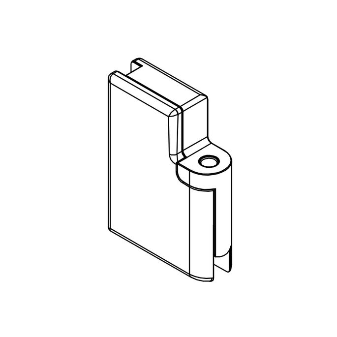 HSK Kienle E100312-OR-90 scharnierdeel glashouder boven rechts, RVS look