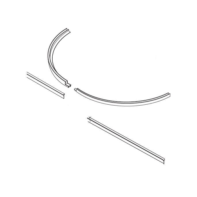 HSK Premium E79059 set gebogen afdichtingsprofielen tbv halfronde deuren 110x90cm, 6mm *niet meer leverbaar*