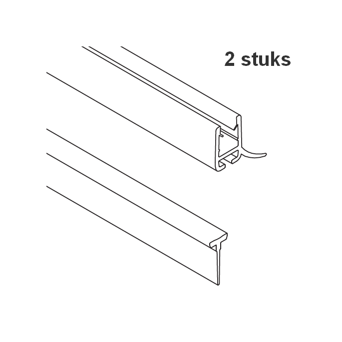 HSK Walk In Easy E74058 set afwaterprofielen 35cm tbv onderzijde draaibare delen *niet meer leverbaar*