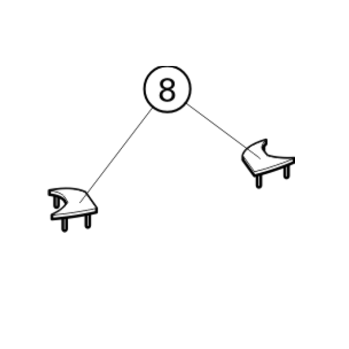 Huppe 1002, 054260 set afdekkapjes tbv magneetprofiel *niet meer leverbaar*