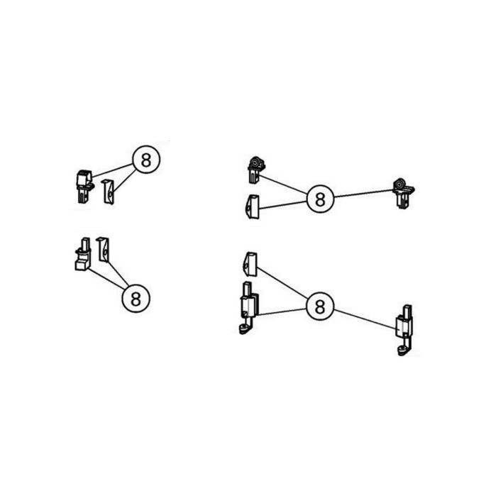 Huppe 1002, 068752 set wieltjes en geleiders *niet meer leverbaar*
