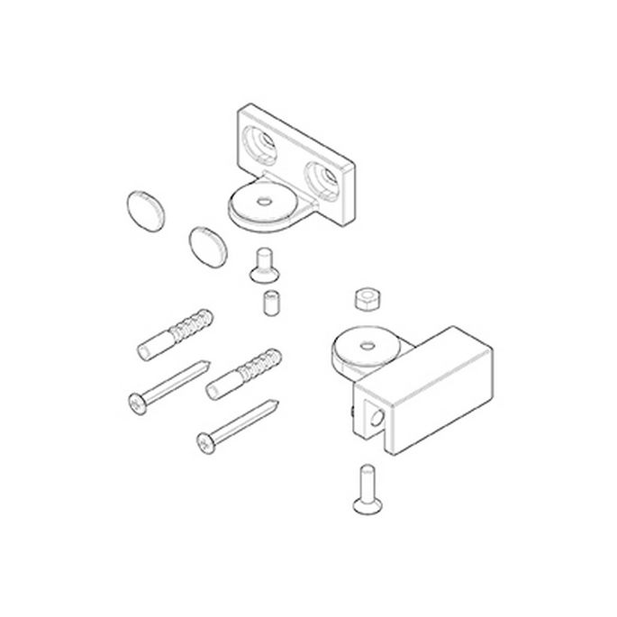 Novellini R801LOUVR-K set onderdelen voor muursteun chroom