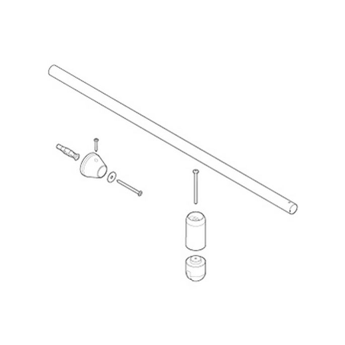 Novellini R80JOK10-K muursteun 100cm chroom