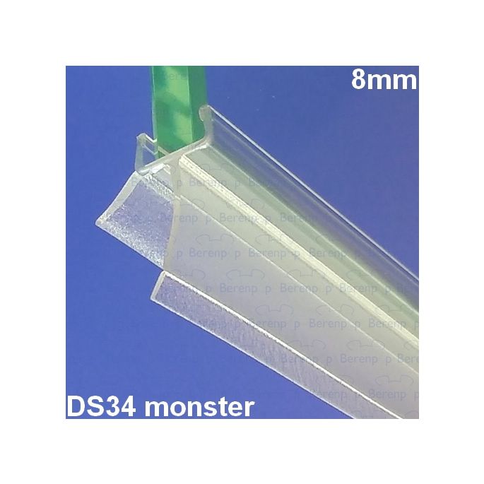 San4U ProfileDay monsterstukje doucherubber type DS34 - 2cm lengte en geschikt voor glasdikte 8mm - 2 flapjes