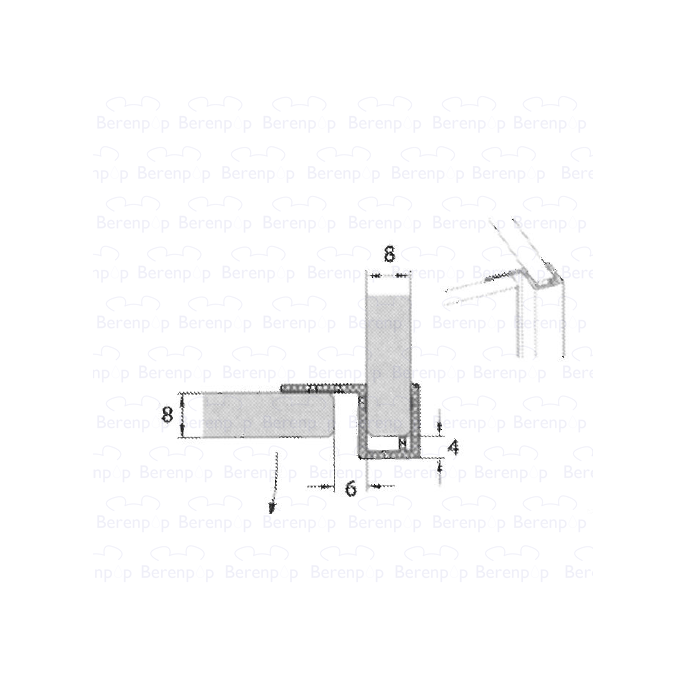 Sealskin Optix 600 - 700 TSS005 aanslagprofiel 201cm transparant, 8mm