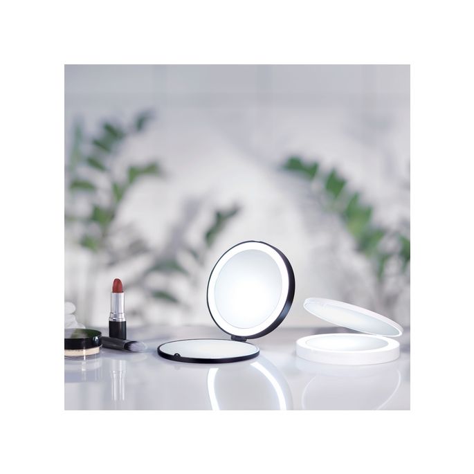 Smedbo Outline Lite FX627 reisspiegel met led verlichting 1x en 7x wit
