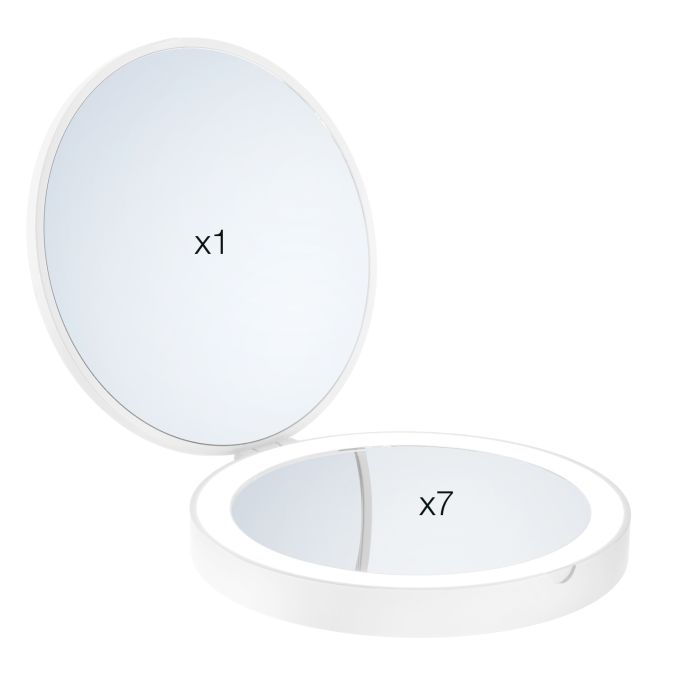Smedbo Outline Lite FX627 reisspiegel met led verlichting 1x en 7x wit