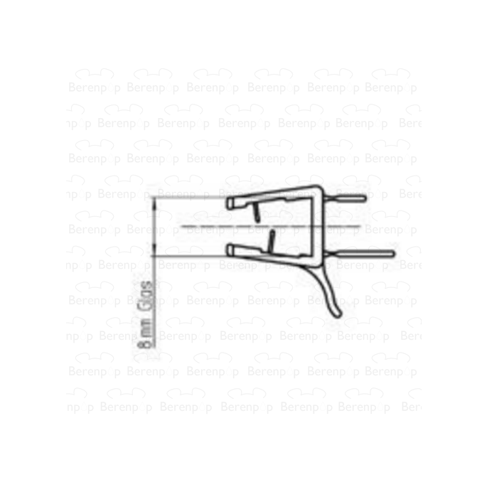 Duscholux 250353.01.007.000 afwaterprofiel gebogen links, 86cm, 6-8mm