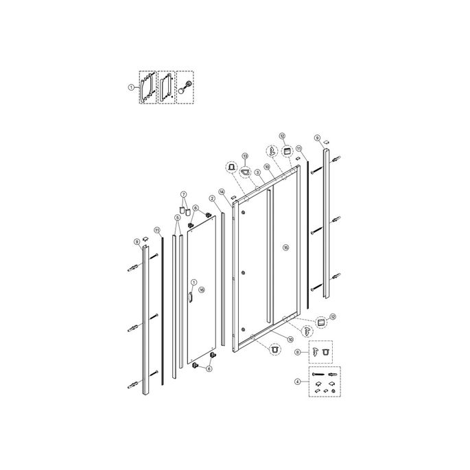 Huppe Alpha 2 - Classics 2 - X1 Flex, 042624 verticale afdichtingsstrip