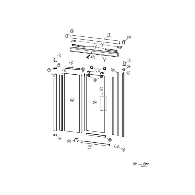 Huppe Design elegance - Aura elegance, 025409 afvoerprofiel