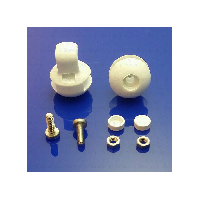 Sealskin Duka 3000 set geleiders (2 x beneden) tbv kwartronde schuifdeuren, wit *niet meer leverbaar*