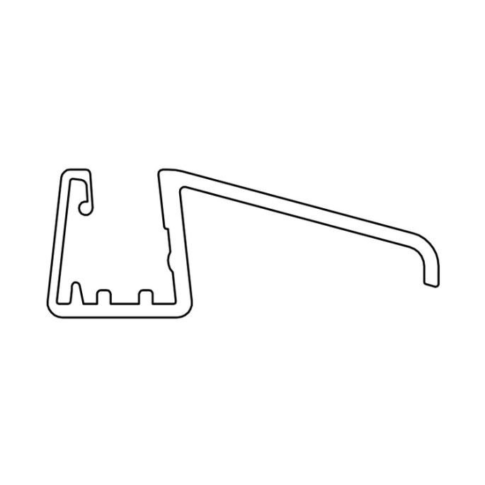 HSK E100058-8-3-R horizontaal afdichtingsprofiel rechts 100cm, 8mm (voor douchedeur met magnetische geleider)
