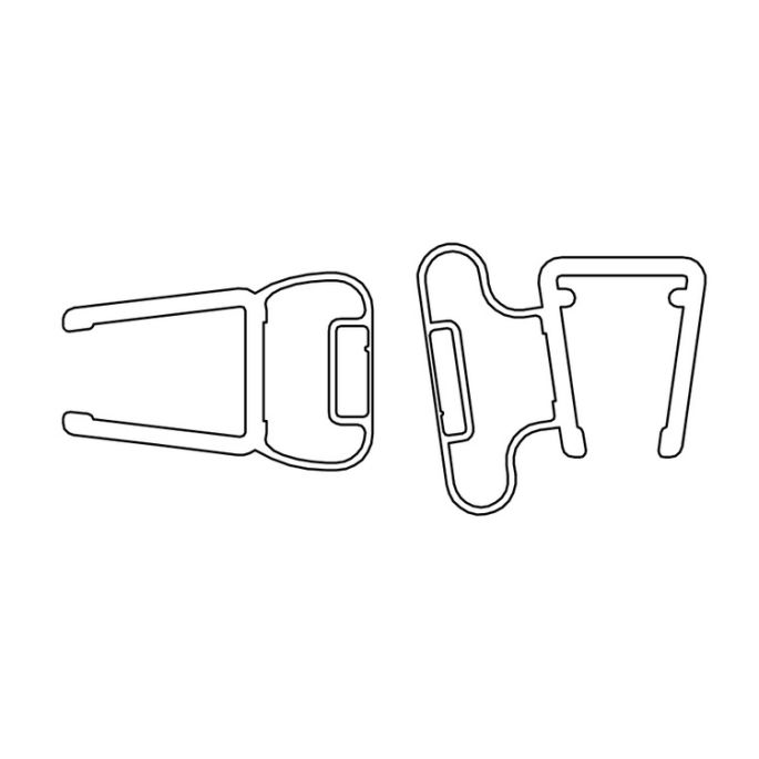 HSK E100060-8-99 magneetstrippen 90° / 270°, set van 2 stuks, 201cm, 8mm, transparant