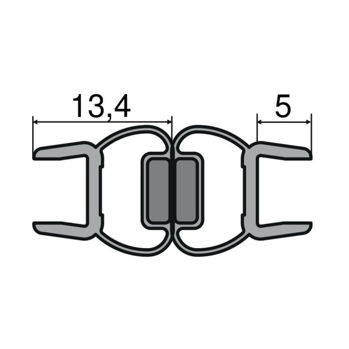 Huppe universeel 070265 set magneetlijsten 180°, 202,5cm / 6mm