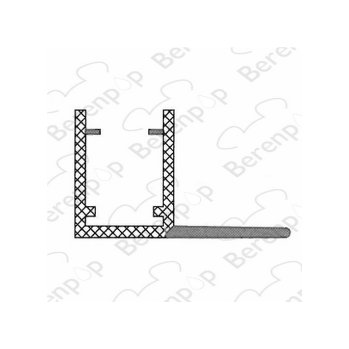 Riho 565160001 afwaterstrip, Radius 55, links, 6mm