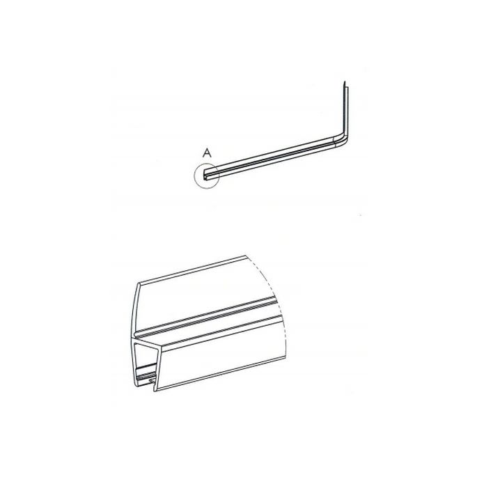 Exa-Lent Universal DS431006 gehoekt helder doucheprofiel 1 flap 100cm - 6mm