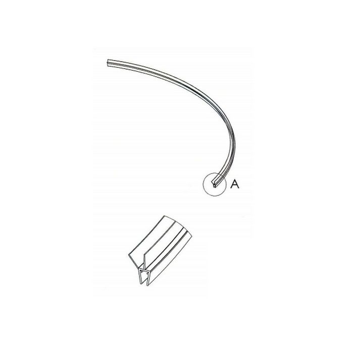 Exa-Lent Universal DS691006 kwartrond zwart doucheprofiel 2 flapjes 100cm - 6mm