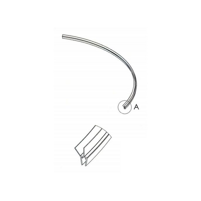 Exa-Lent Universal monsterstukje doucherubber type DS41 - 2cm lengte en geschikt voor glasdikte 5mm - 2 flapjes