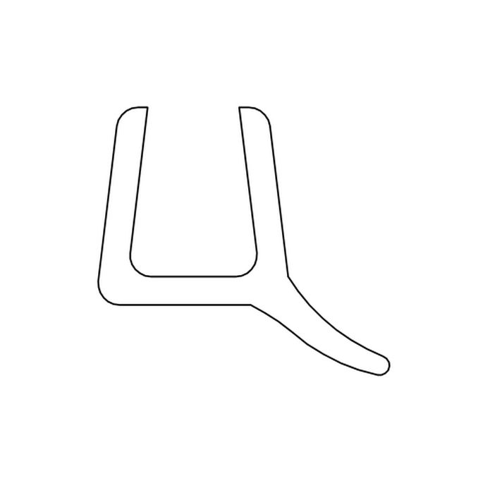 HSK E100057-1 verticaal afdichtingsprofiel, F1 kort, 200cm, 8mm