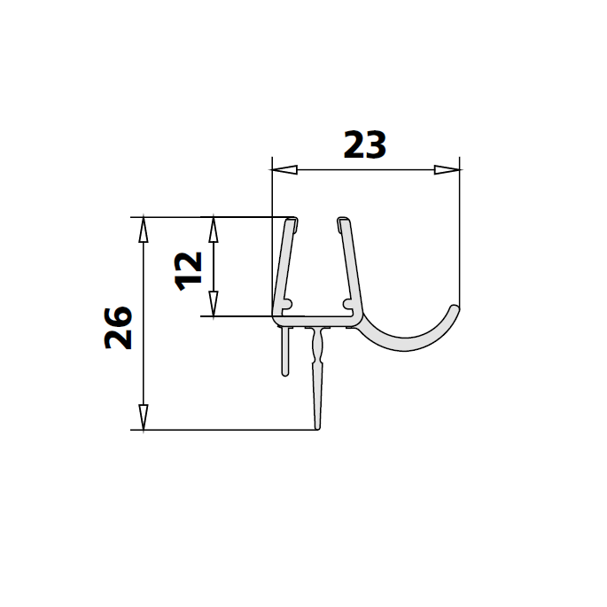Kermi 2534046 spatwaterdichting 1 x 98,5cm - 8mm