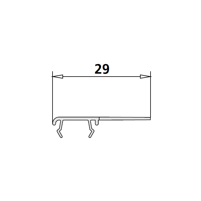 Kermi 2534976 glasafdichting verticaal rechts 200cm