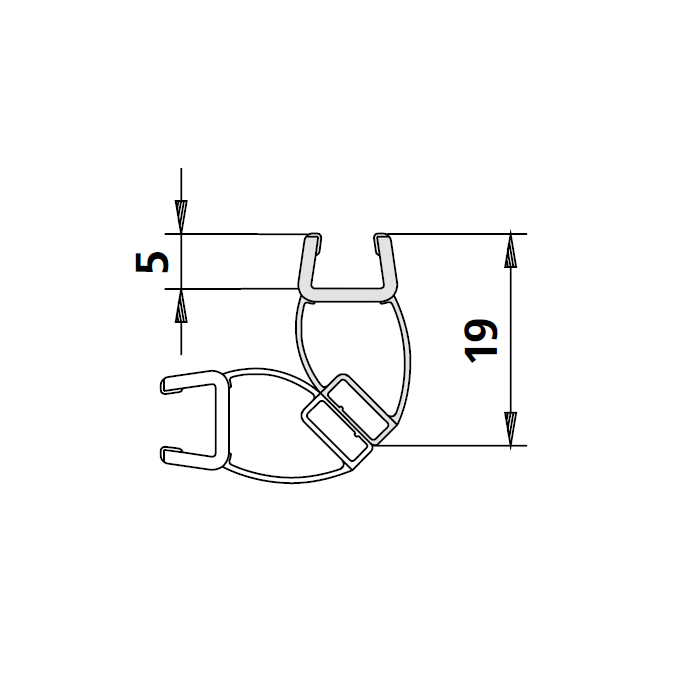 Kermi 6025701 magneetprofiel voor deurvleugel verticaal 200cm